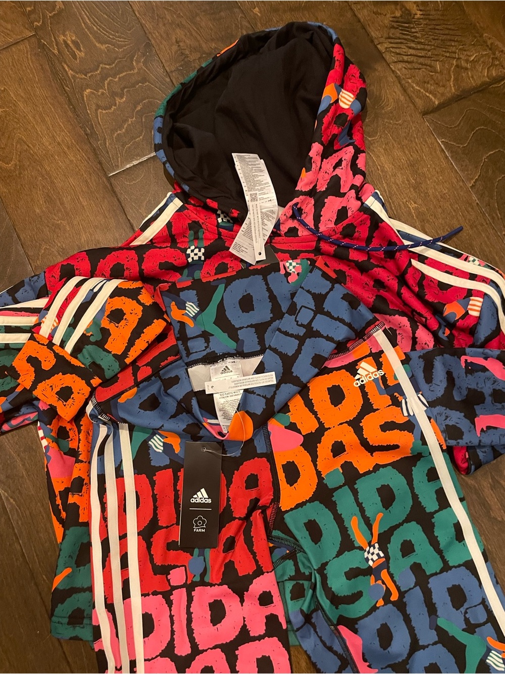 Adidas Farm Multicolor Logo-Print Hoodie & Shorts Set - Picture 6 of 6